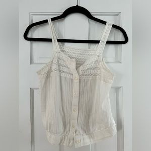 White crochet detail tank